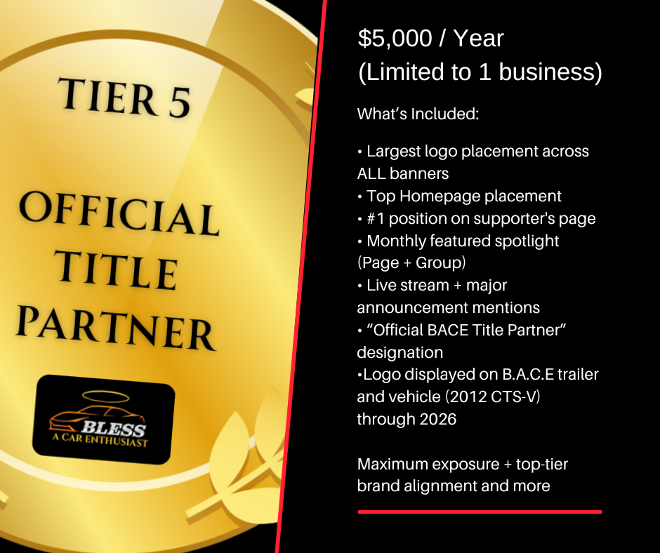Tier 5 – BACE Official Title Partner Sponsorship 2026